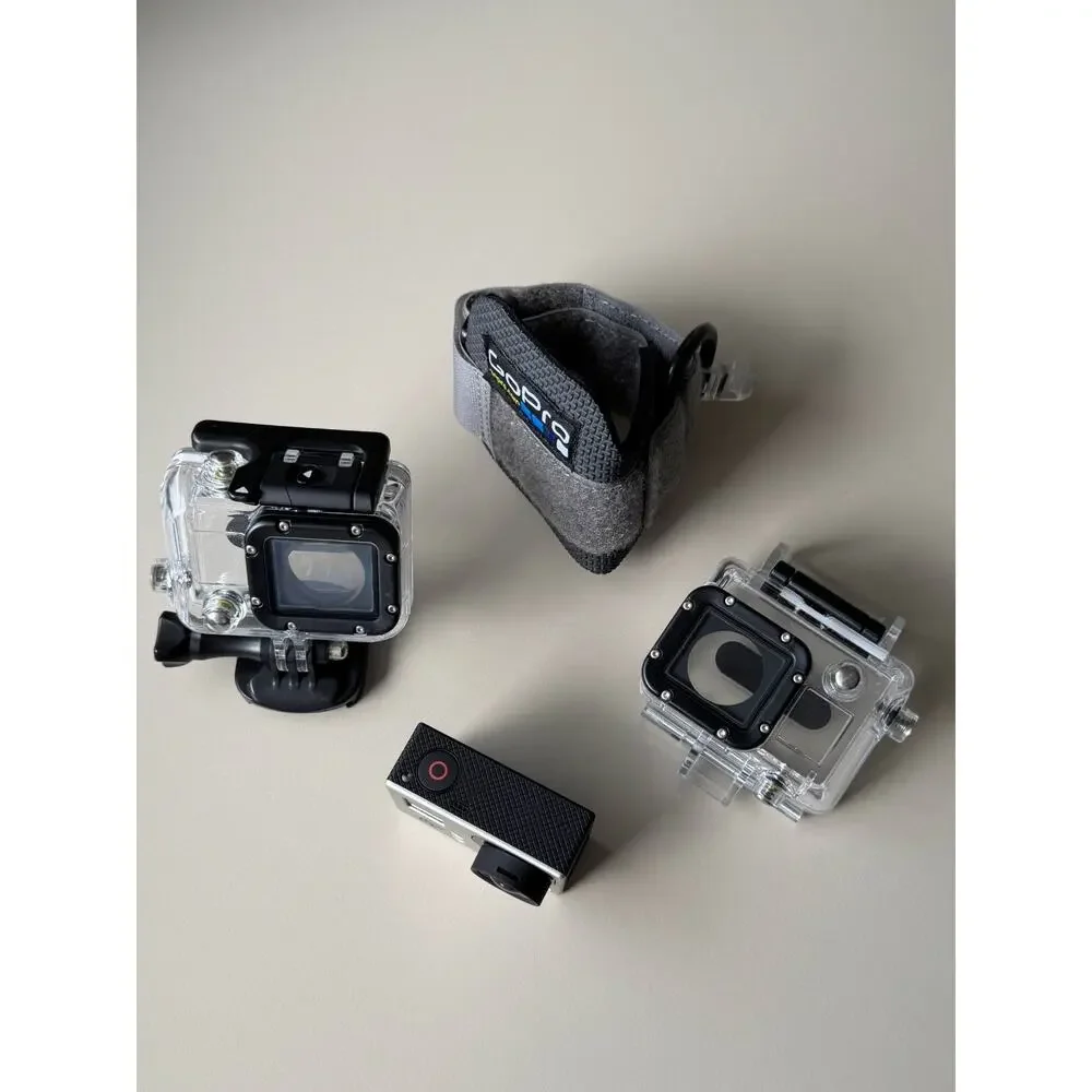GoPro Hero 3 Silver Action Camera w/Memory Card USB Extras Cases Full KIT WORKS